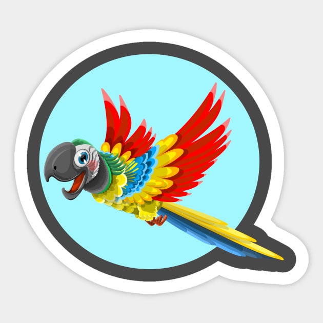 Parrot tshirt Sticker by Teeeyes